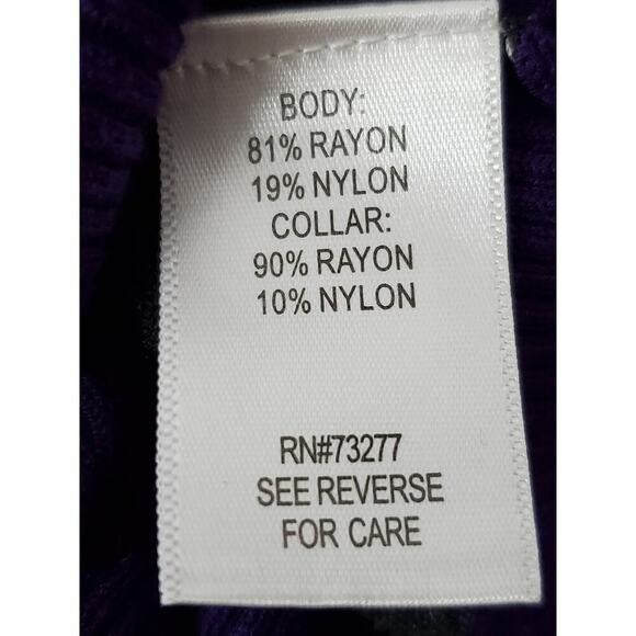 APT 9 Women's Purple & Gray Striped Cowl Neck Sweater Sz S - Picture 8 of 9